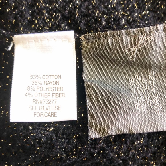 Simply Vera Vera Wang Black Sparkly Metallic Sweater XL - Picture 11 of 12